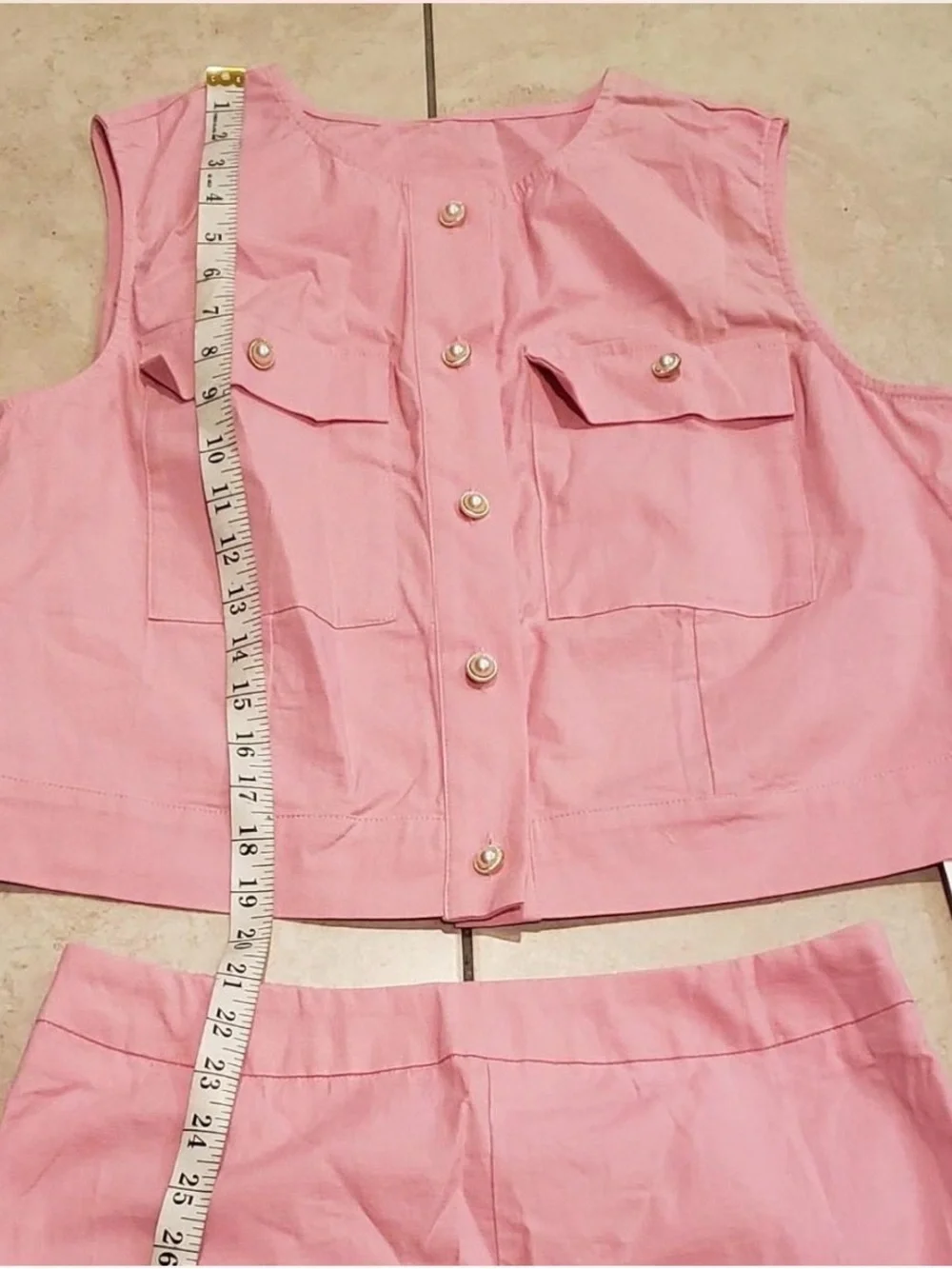 Commense Split pockets sleeveless Skirt set